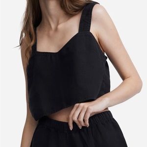 MATE the Label Black Linen crop top (L but fits like a M)